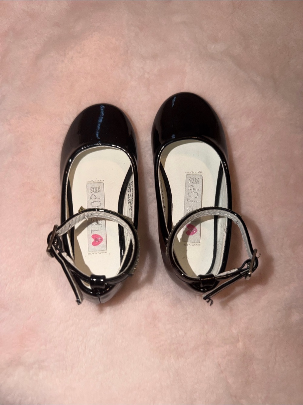 Kids Black Patent Mary Jane Ankle-Strap Shoes